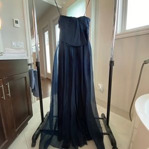 Strapless navy gown